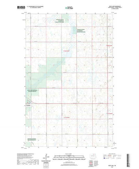 Rock Lake North Dakota US Topo Map Image