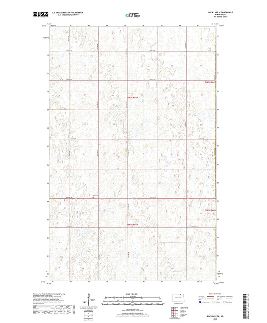 Rock Lake SE North Dakota US Topo Map Image