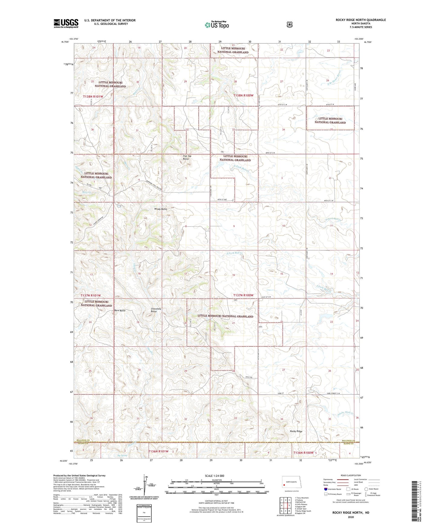 Rocky Ridge North North Dakota US Topo Map Image