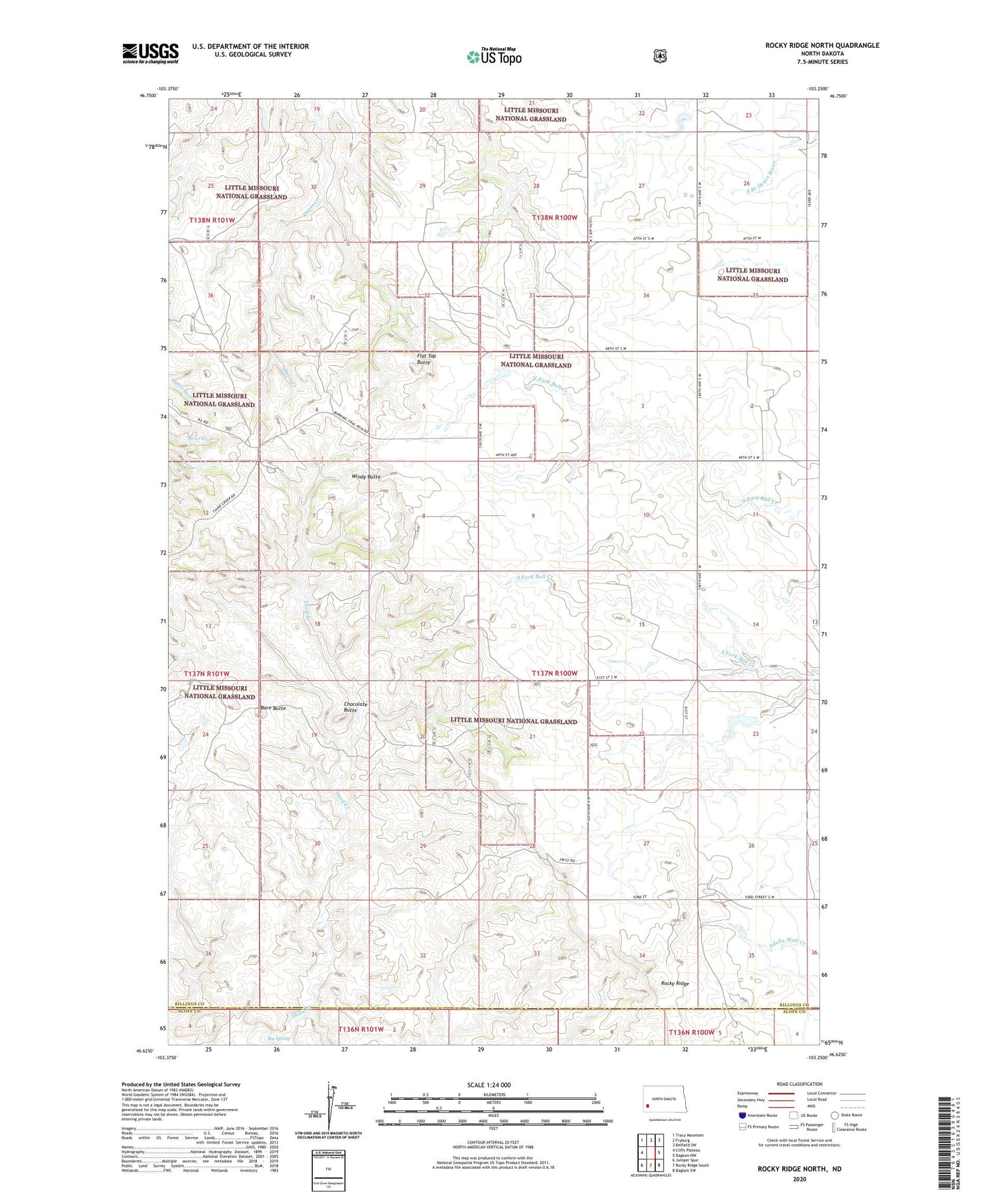 Rocky Ridge North North Dakota US Topo Map Image