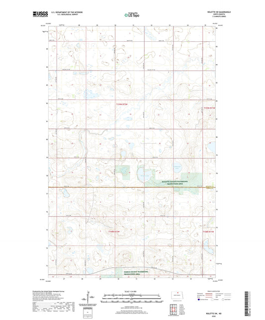 Rolette SW North Dakota US Topo Map Image