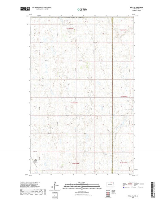 Rolla NE North Dakota US Topo Map Image