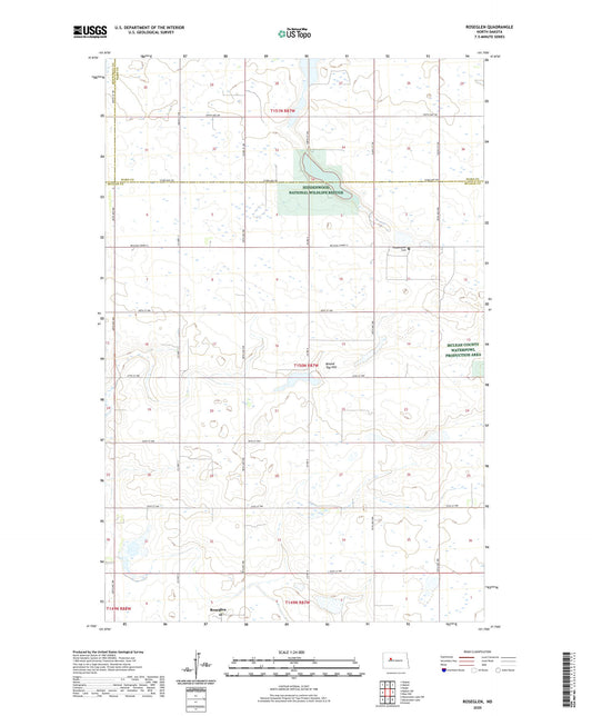 Roseglen North Dakota US Topo Map Image