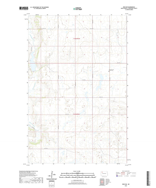 Ross NW North Dakota US Topo Map Image