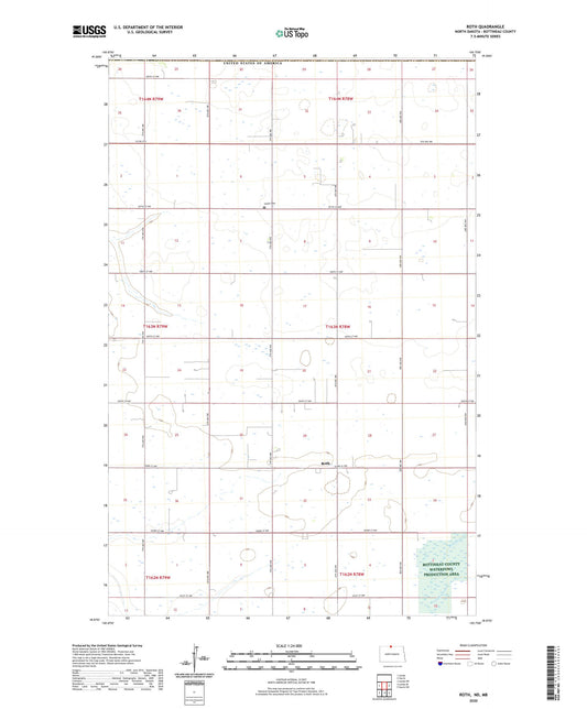 Roth North Dakota US Topo Map Image