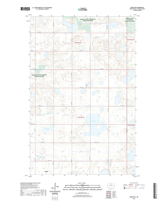Rugby NW North Dakota US Topo Map Image