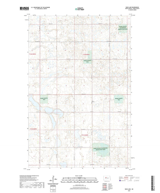 Rush Lake North Dakota US Topo Map Image