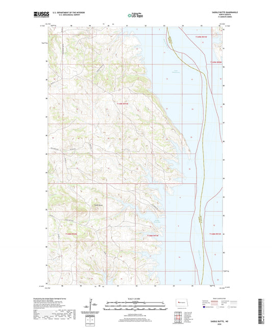 Saddle Butte North Dakota US Topo Map Image