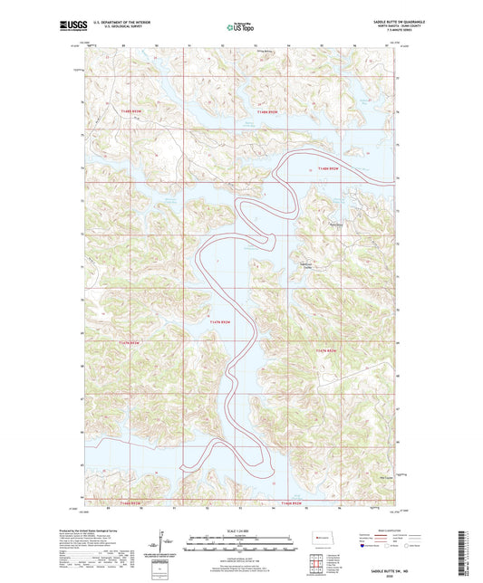 Saddle Butte SW North Dakota US Topo Map Image