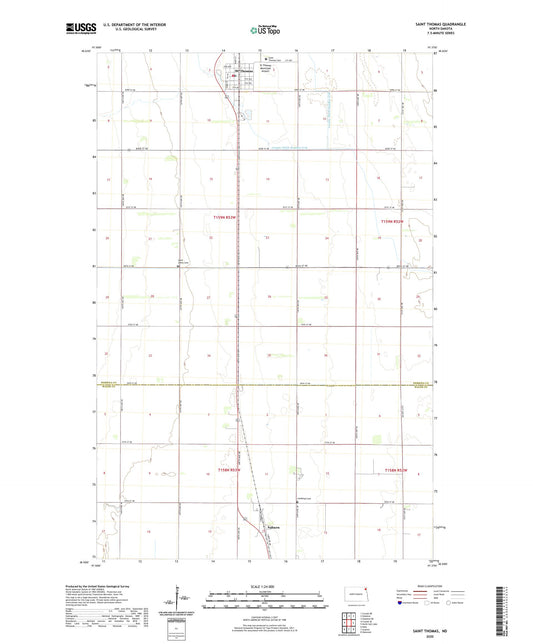 Saint Thomas North Dakota US Topo Map Image
