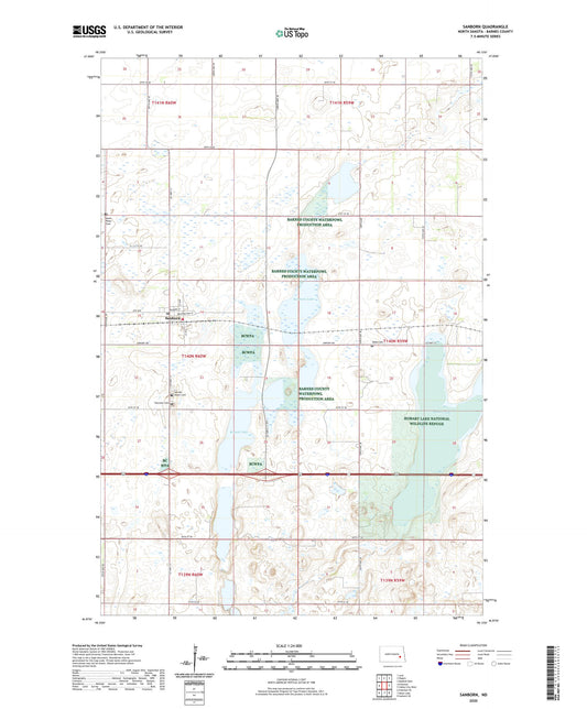 Sanborn North Dakota US Topo Map Image