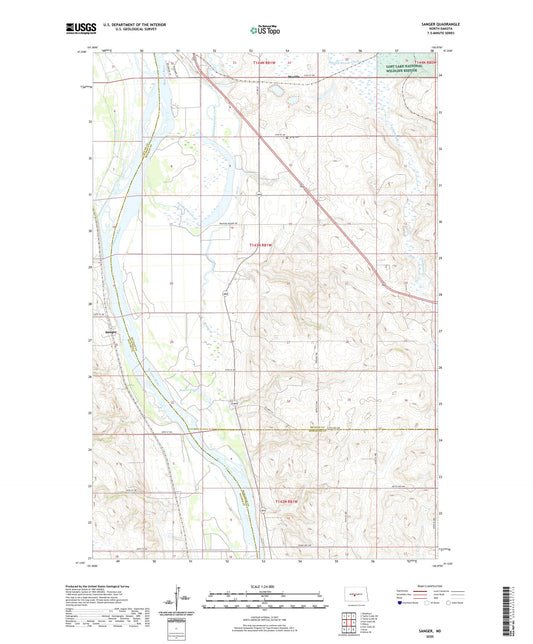 Sanger North Dakota US Topo Map Image