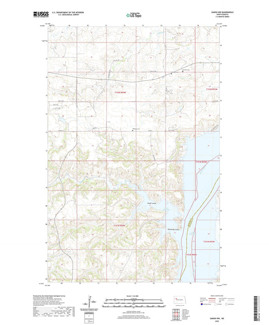 Sanish NW North Dakota US Topo Map Image