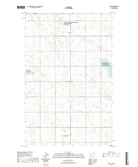Sarles North Dakota US Topo Map Image