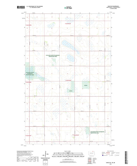 Sarles NE North Dakota US Topo Map Image