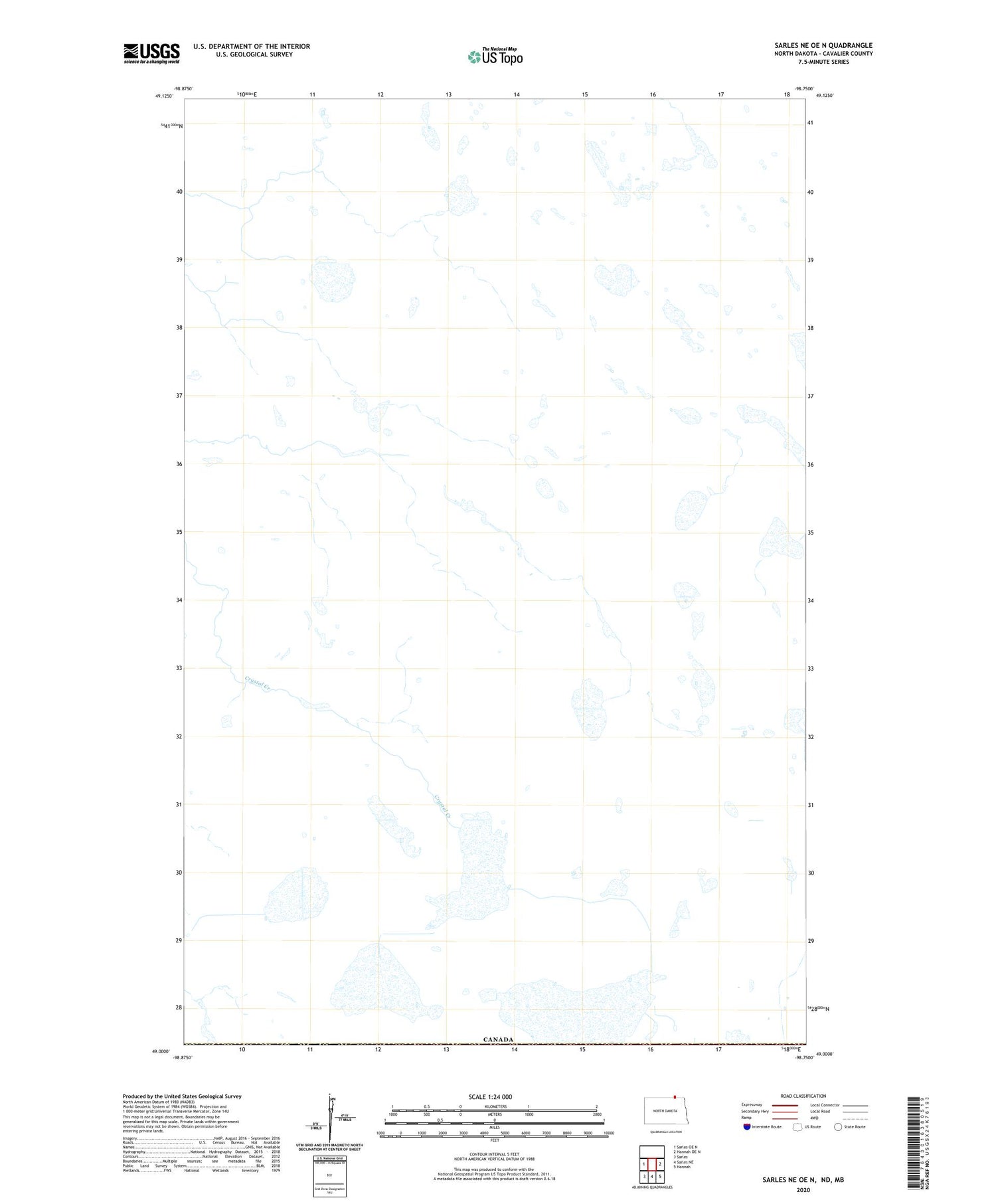 Sarles NE OE N North Dakota US Topo Map Image