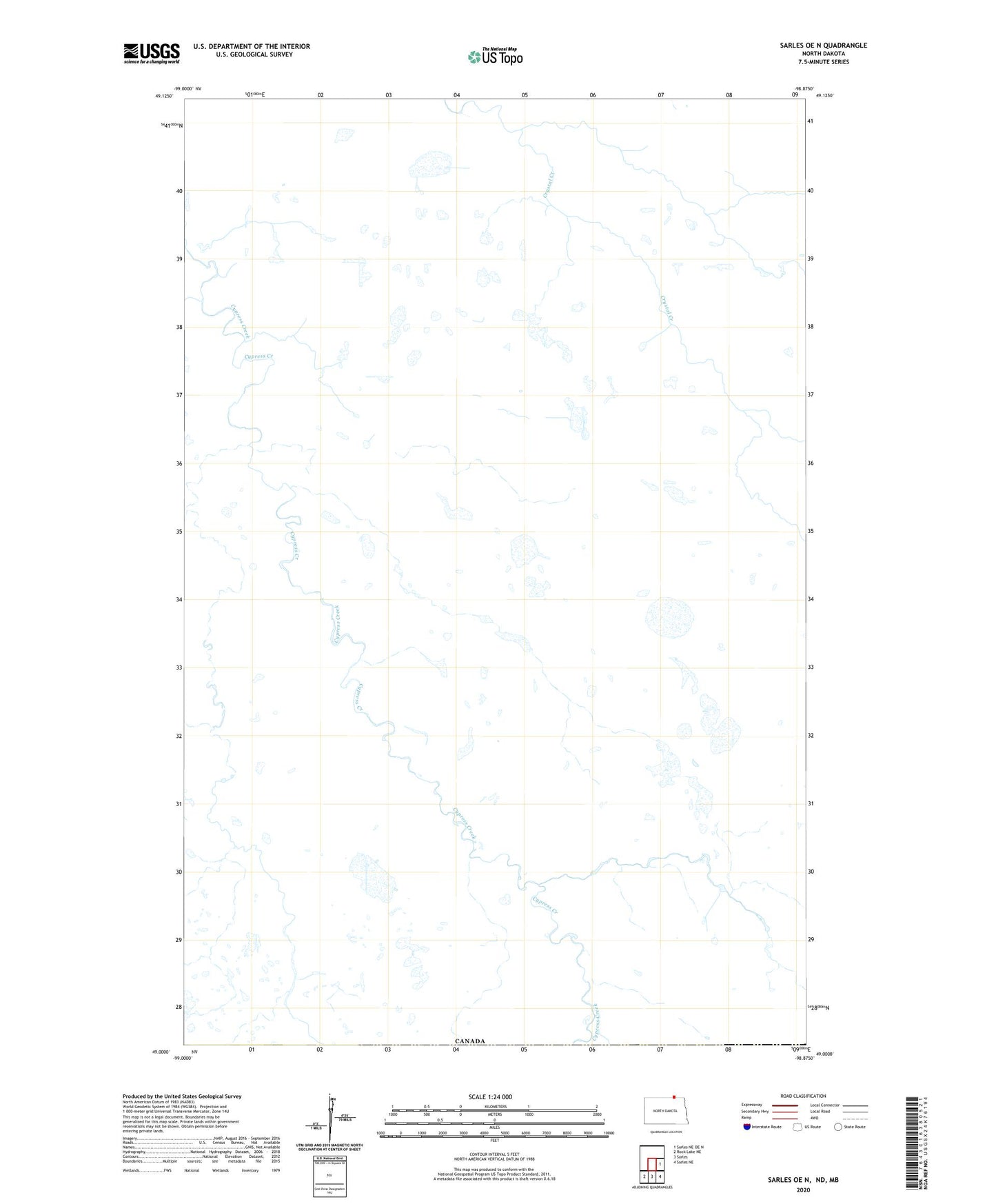 Sarles OE N North Dakota US Topo Map Image