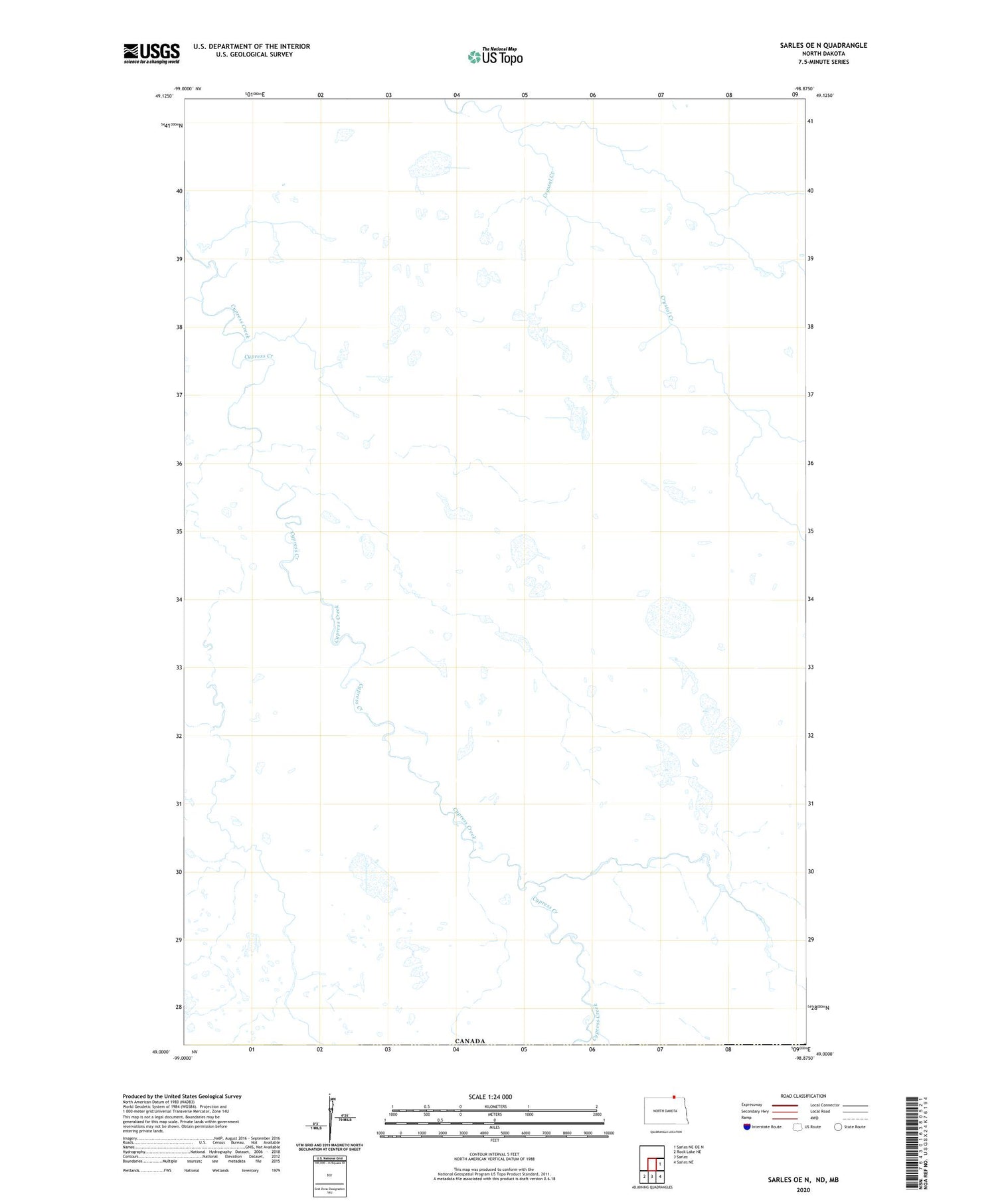Sarles OE N North Dakota US Topo Map Image