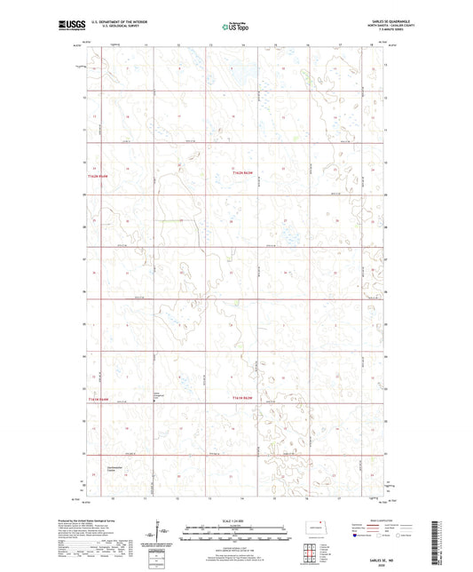 Sarles SE North Dakota US Topo Map Image
