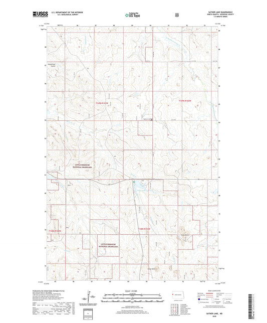 Sather Lake North Dakota US Topo Map Image