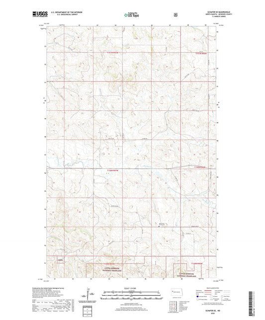 Schafer SE North Dakota US Topo Map Image