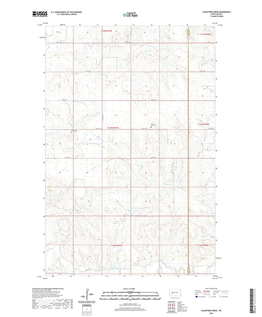 Schaffner Creek North Dakota US Topo Map Image