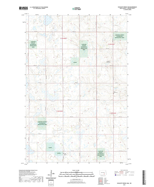 Schlecht-Weixel Dam North Dakota US Topo Map Image