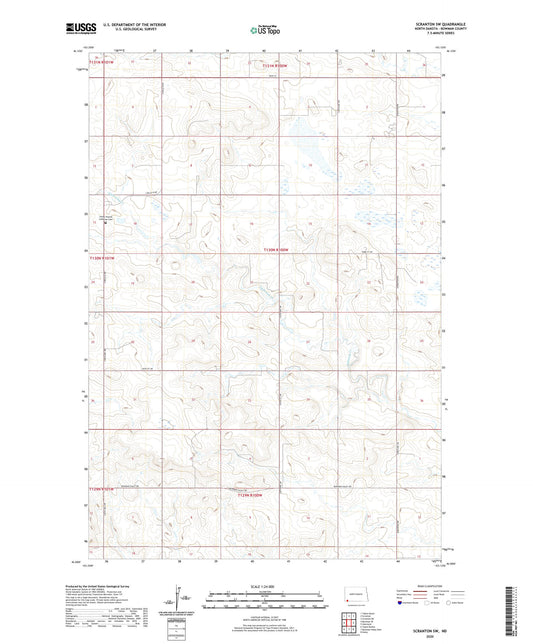 Scranton SW North Dakota US Topo Map Image