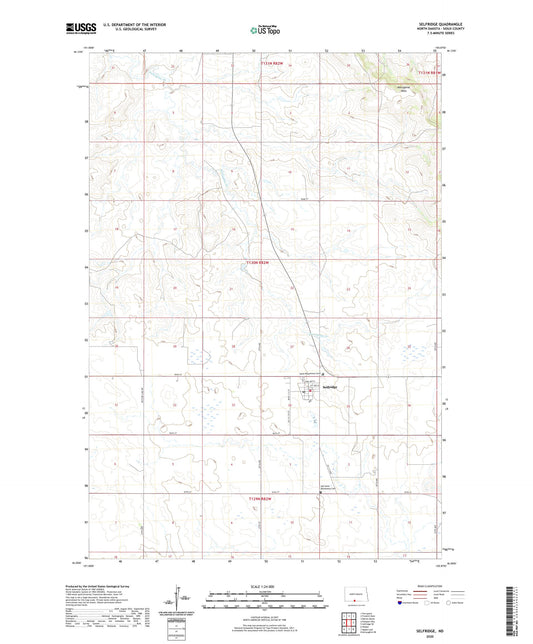 Selfridge North Dakota US Topo Map Image