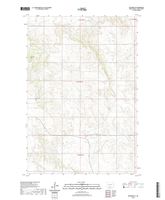 Selfridge SE North Dakota US Topo Map Image