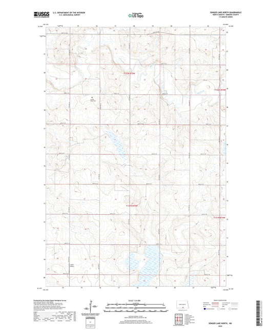 Senger Lake North North Dakota US Topo Map Image