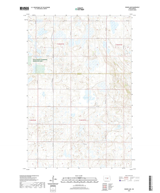 Senior Lake North Dakota US Topo Map Image