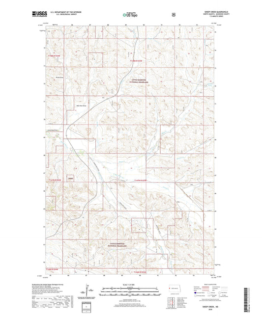 Sheep Creek North Dakota US Topo Map Image