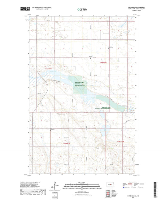 Sheyenne Lake North Dakota US Topo Map Image