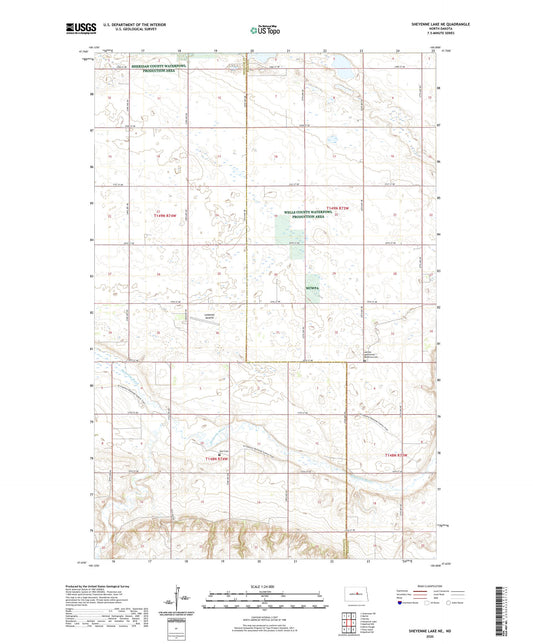 Sheyenne Lake NE North Dakota US Topo Map Image