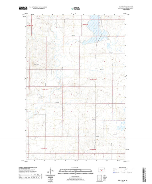 Sibley Butte North Dakota US Topo Map Image