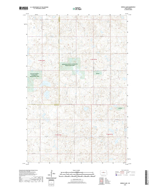 Siebold Lake North Dakota US Topo Map Image