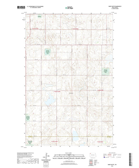 Smoky Butte North Dakota US Topo Map Image