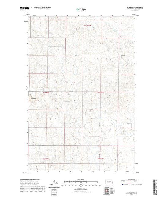 Solberg Butte North Dakota US Topo Map Image