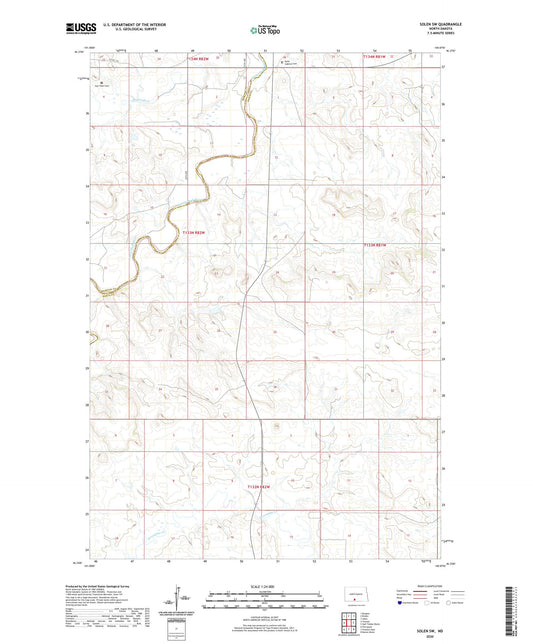 Solen SW North Dakota US Topo Map Image