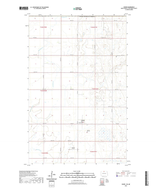 Souris North Dakota US Topo Map Image