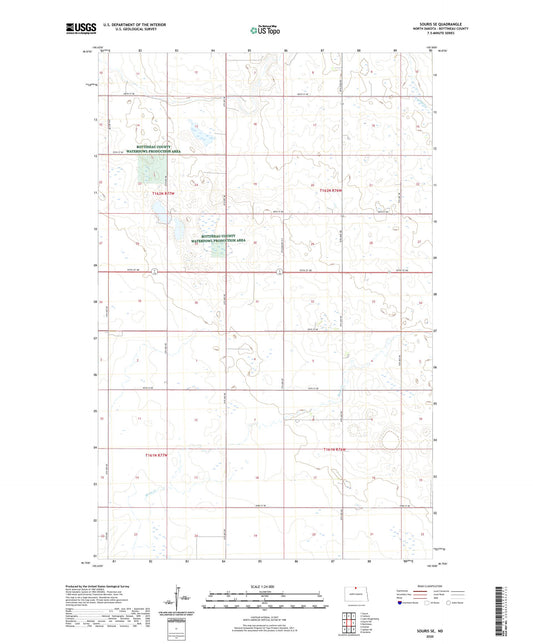 Souris SE North Dakota US Topo Map Image