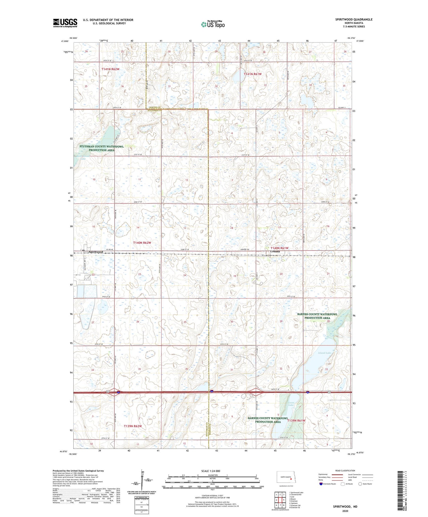 Spiritwood North Dakota US Topo Map Image