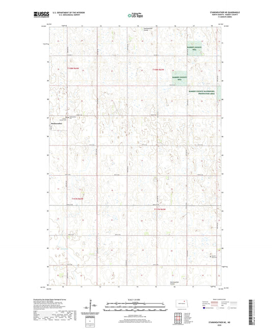 Starkweather NE North Dakota US Topo Map Image