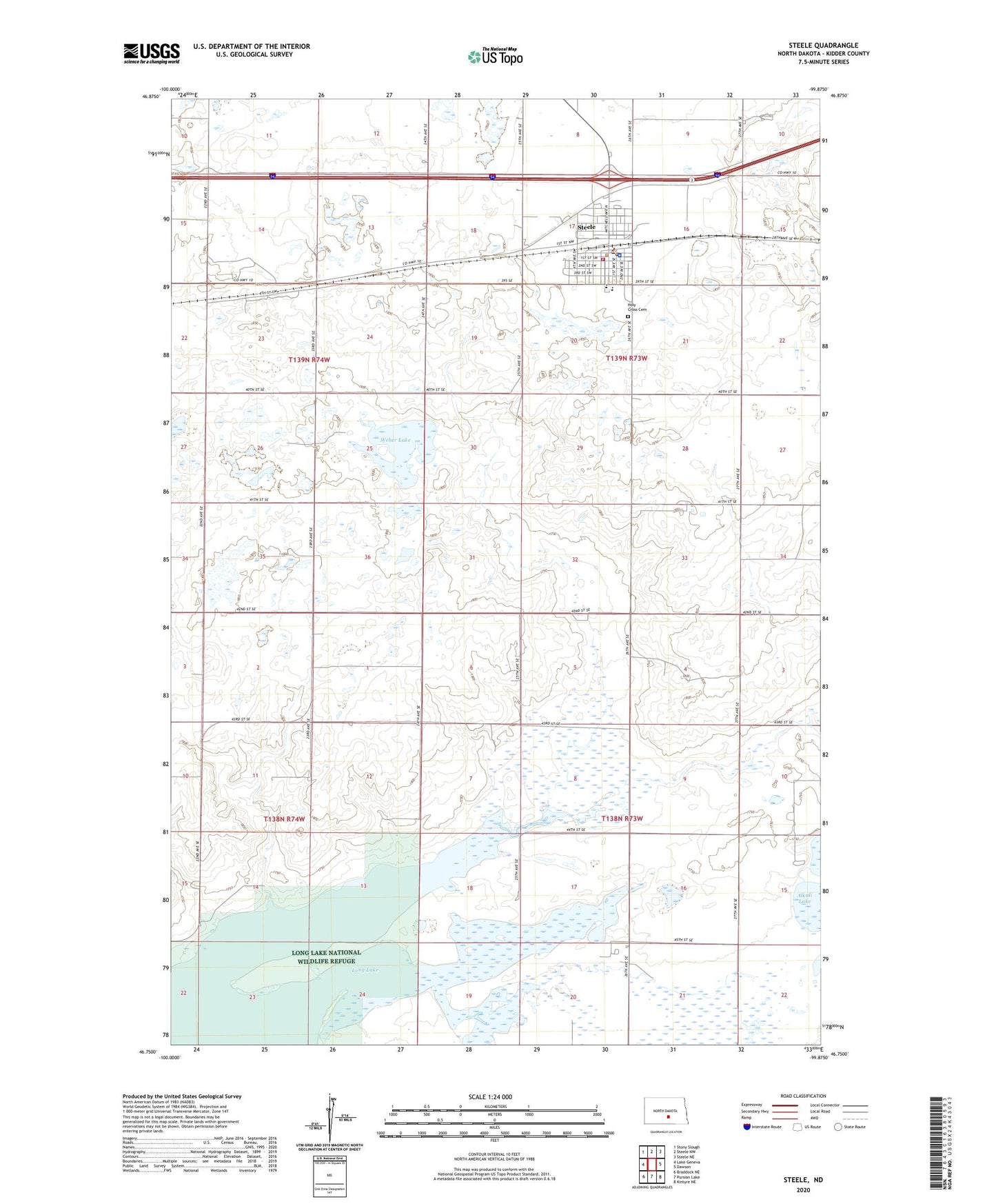 Steele North Dakota US Topo Map Image