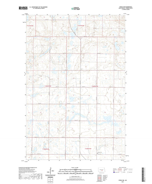 Steele NW North Dakota US Topo Map Image
