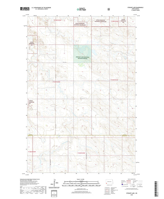Stewart Lake North Dakota US Topo Map Image
