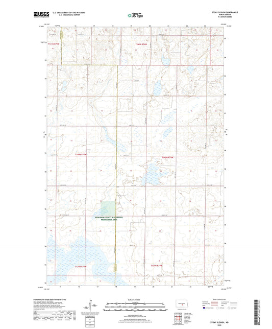 Stony Slough North Dakota US Topo Map Image