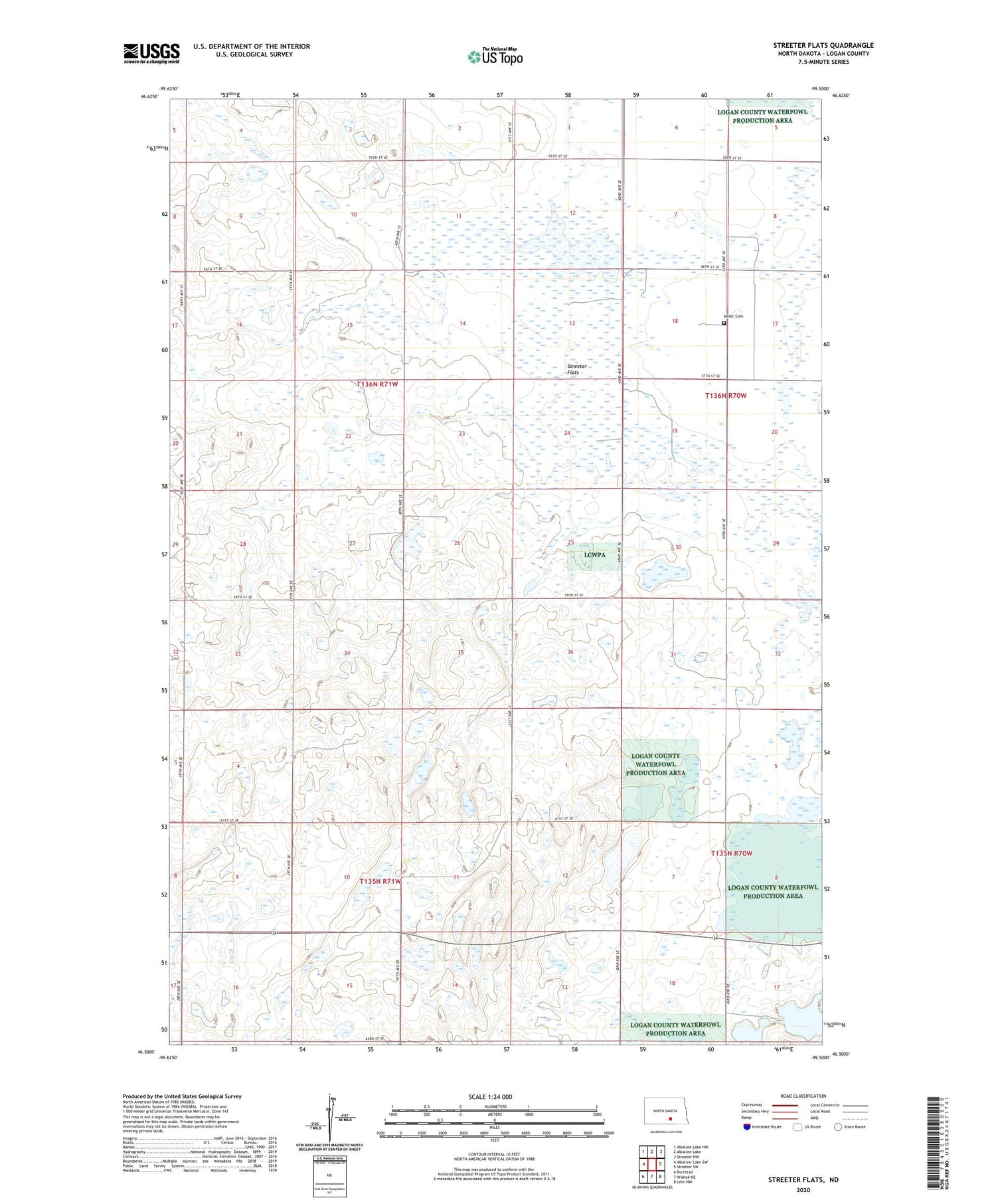 Streeter Flats North Dakota US Topo Map Image