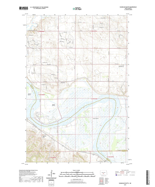 Sugarloaf Butte North Dakota US Topo Map Image